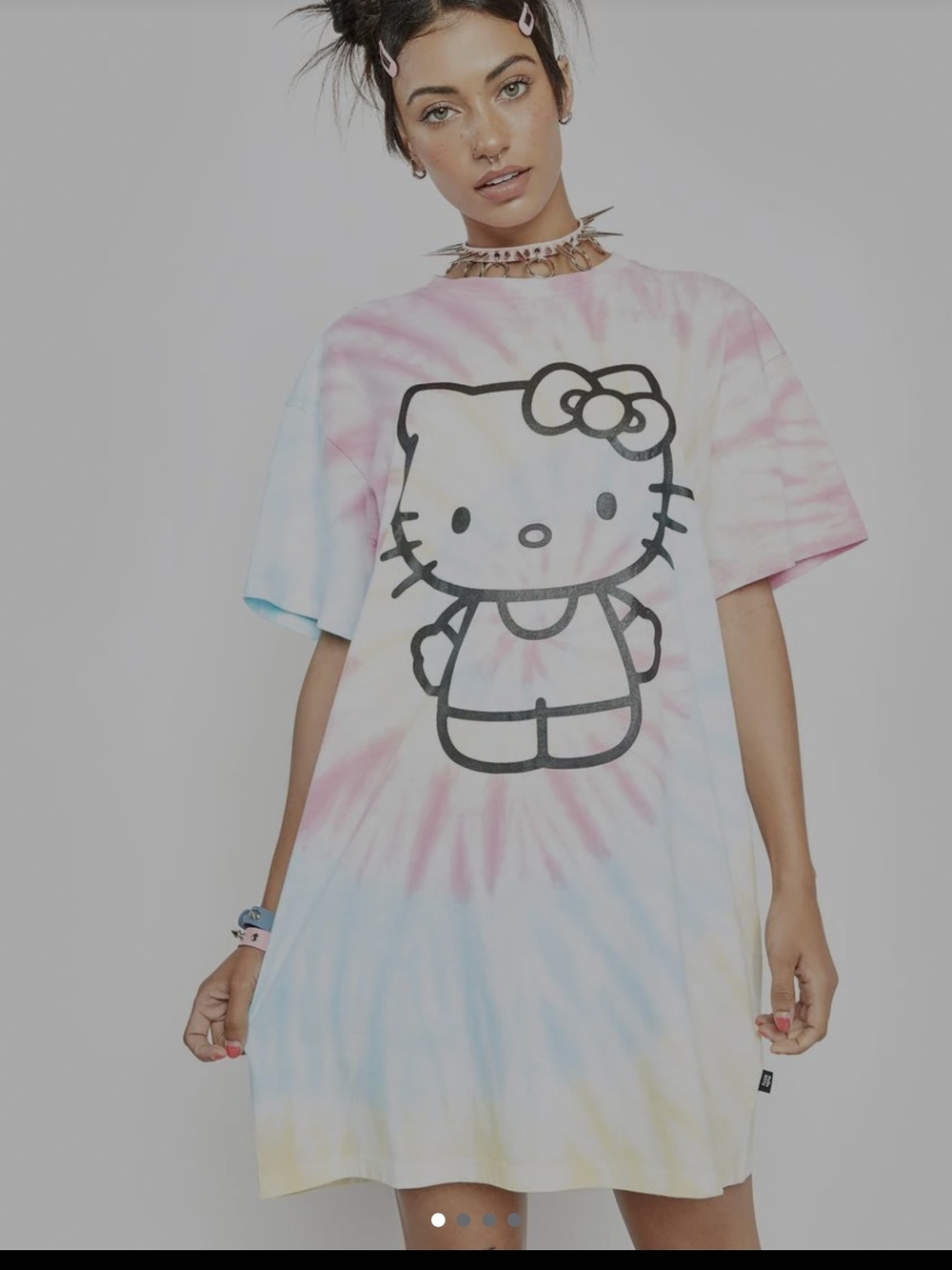 Sanrio Tie-Dye Tee with Pink, Yellow and Blue Accents